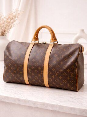Louis Vuitton Keepall 50 Monogram Duffle Bag | Authentic LV Travel Bag | Luxury